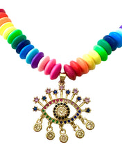 Load image into Gallery viewer, Candy Necklace: Danging Crystal Evil Eye
