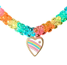 Load image into Gallery viewer, Tri-Bead Necklace: White Rainbow Heart
