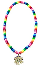 Load image into Gallery viewer, Candy Necklace: Danging Crystal Evil Eye
