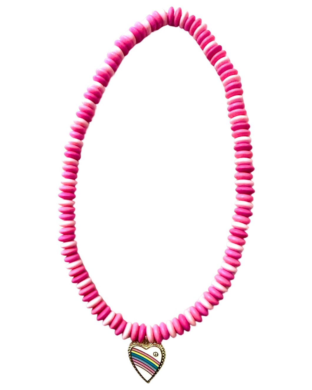 Candy Necklace: Barbiecore Retro Rainbow Heart