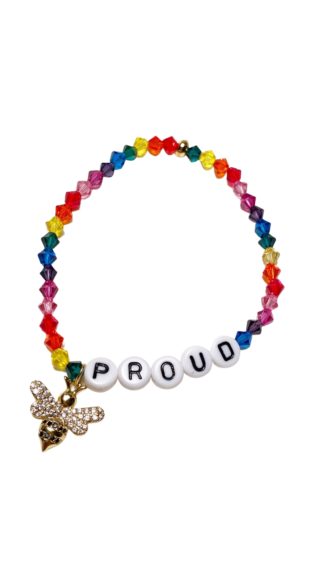 Be Proud Bracelet, Swarovski and Cz Charm