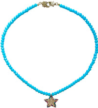 Load image into Gallery viewer, Turquoise Sparklin’ Star Necklace
