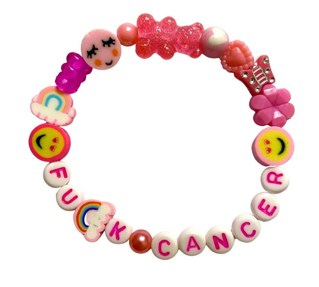 F Cancer Pink Bracelet, 50% to Breast Cancer Research Foundation