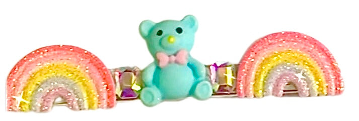 Rainbow Teddy 3 inch Cliplette