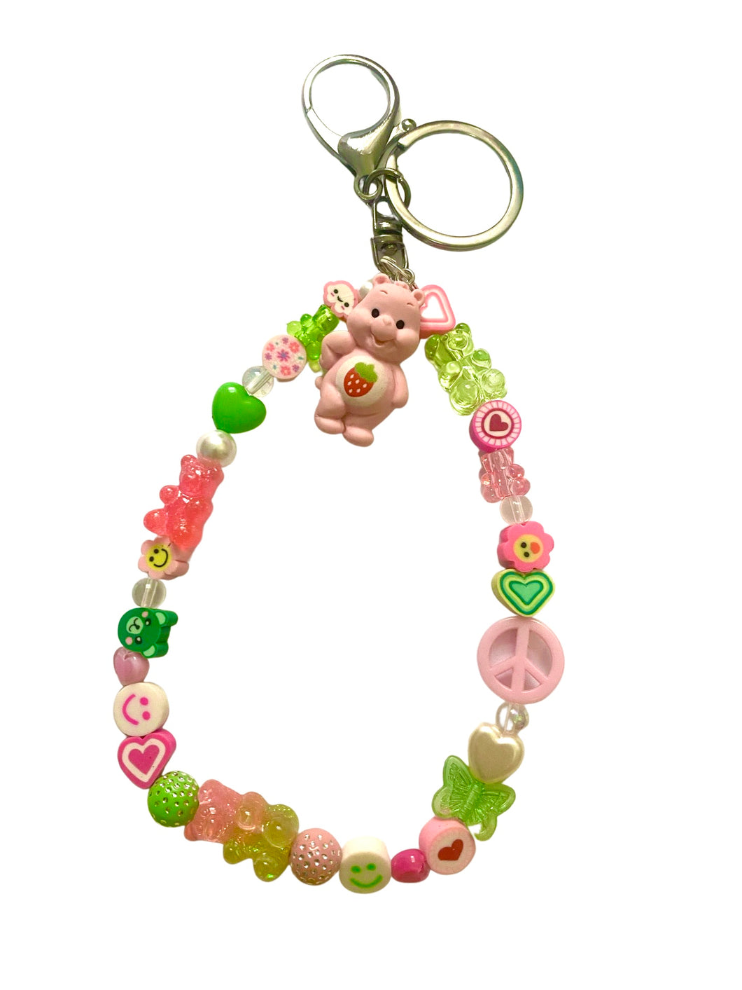 Kiwi Strawberry Bear Keychain